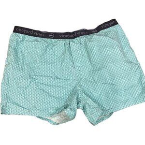 Vineyard Vines Mens 2XL Boxers Whale Print Mint Green & Black Cotton/Spandex